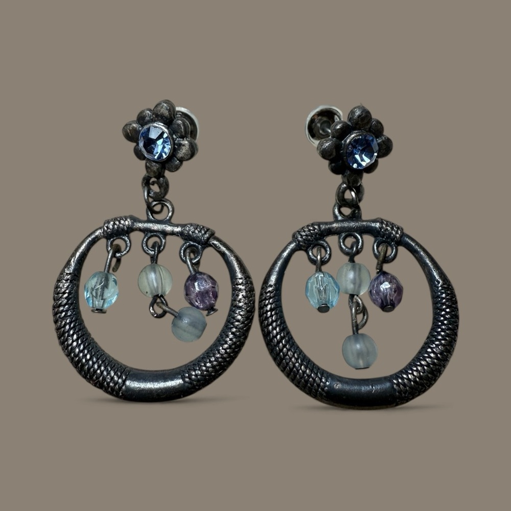 Elegant Silver and Blue Dangle Earrings